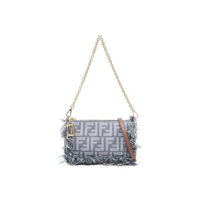 FENDI BAGUETTE POUCH FABRIC FF  (20*10*5cm)